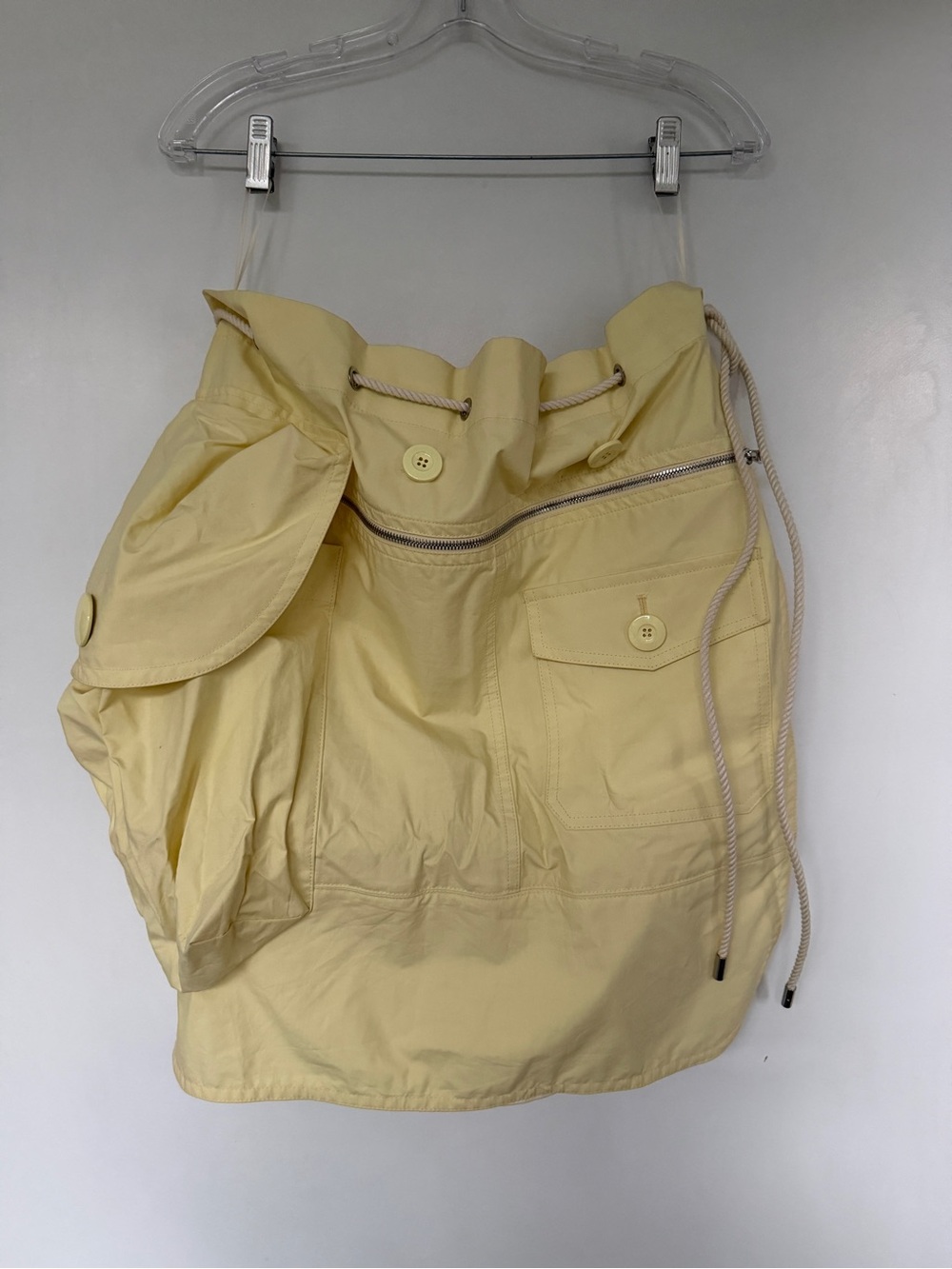 Marni butter yellow large pocket apron skirt from runway collection